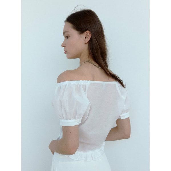 [리퍼브]TWO POCKET OFF-SHOULDER BLOUSE [WHITE]