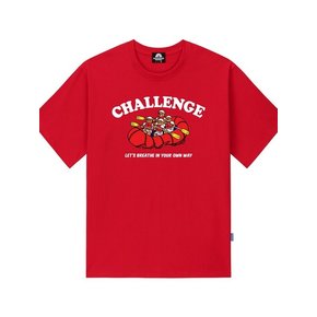 CHALLENGE BOAT BEAR GRAPHIC 티셔츠 - 레드