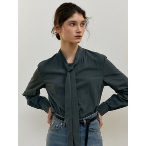 MINIMAL TIE BLOUSE CLOUDY