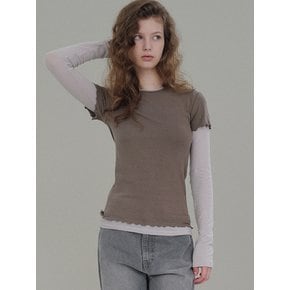 Frill half sleeve (brown)