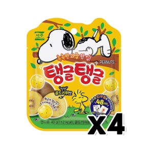 스누피 탱글탱글 골드키위맛젤리 랜덤띠부씰포함 40g x 4개