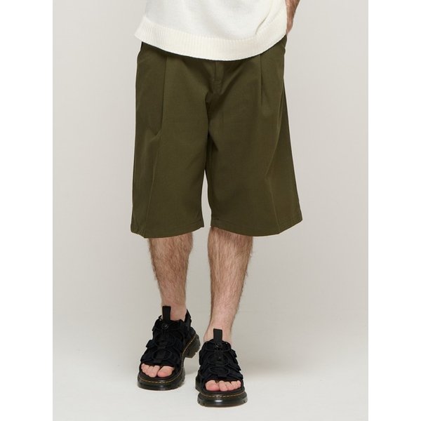 CB BERMUDA ONETUCK COTTON PANTS (KHAKI)