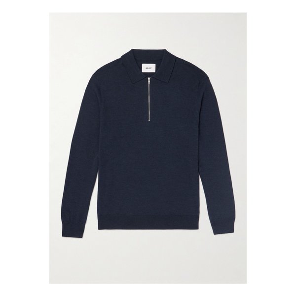 NN.07 세르지오 6605 메리노 울 하프 집 폴로 셔츠 46376663162896266