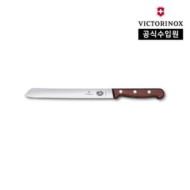 빅토리녹스 [공식] 로즈 우드 브레드 나이프 - 21cm 5.1630.21