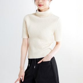 [소프트얀] 반팔 터틀넥 스웨터 (SPKAE49W32-K) _