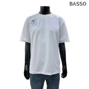 바쏘 플라워 자수 라운드 반팔 티셔츠 BSY2KR67