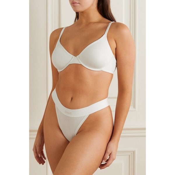 스킴스 코튼 컬렉션 골지 코튼 혼방 저지 텅 팬티 본 화이트 1647597314587455