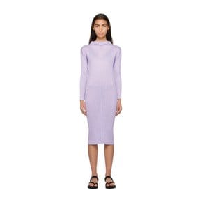플리츠플리즈 퍼플 먼슬리 컬러 옥토버 미디 드레스 PP38JH145 80 Light Purple