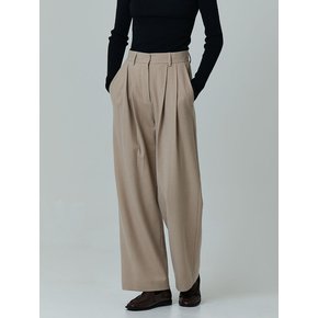 Pintuck wide trousers_Beige