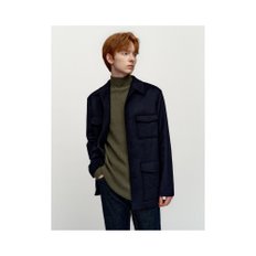 Cashmere 100 Out Pocket Jumper_Navy