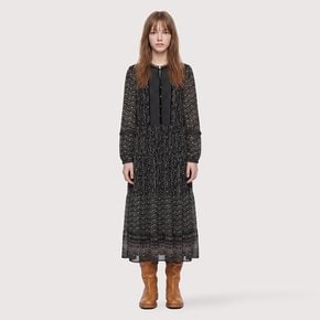 패턴 믹스 A라인 쉬폰 롱 원피스 T266MOP139W