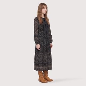 패턴 믹스 A라인 쉬폰 롱 원피스 T266MOP139W