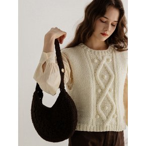 WOOL COOKIE BAG-BROWN