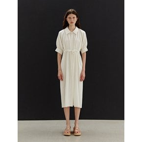 TWR SHIRRING STRING DRESS IVORY