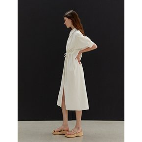 TWR SHIRRING STRING DRESS IVORY