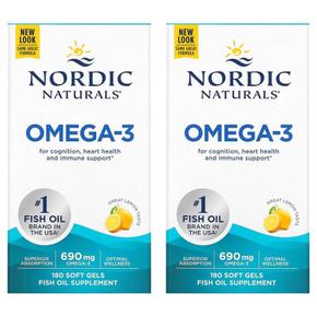 [해외직구] Nordic Naturals 노르딕내추럴 오메가3 345mg 레몬맛 180소프트겔 2팩