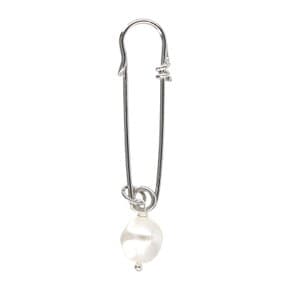 [해외배송] 저스틴 클렌퀏 실버 세이프티 핀 펄 드롭 싱글 귀걸이 CHELSEAEARRINGS PALLADIUM