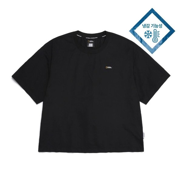 [여주점] N252WTS190 여성 프로즌에어 세미크롭 반팔티셔츠 CARBON BLACK