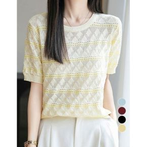 ATMARK 단가라펀칭라운드니트 AA63KN080G_P430257068