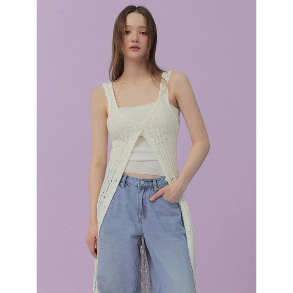 메더 펀칭 니트 롱 원피스