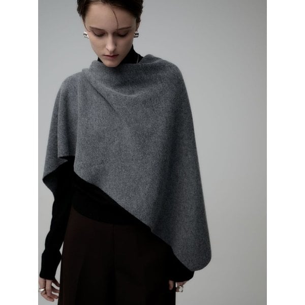 WOOL DRAPED CAPE- GRAY