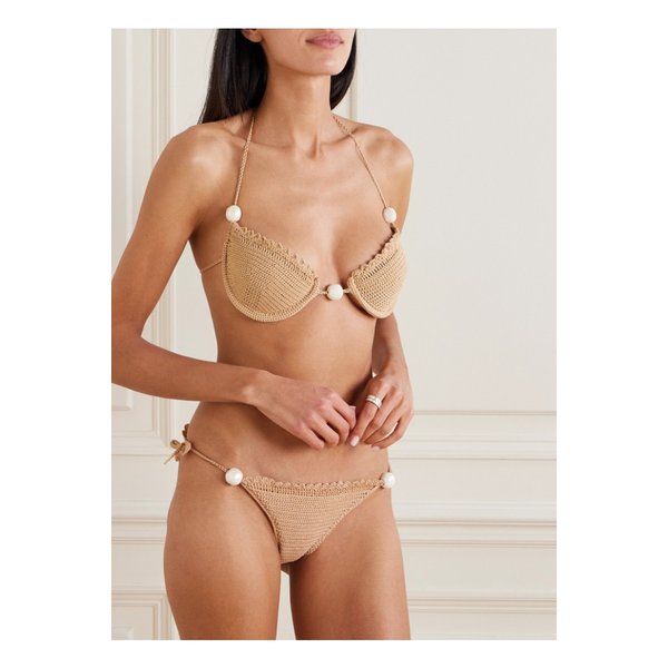 마그다부트림 인조 진주 장식 크로셰 언더와이어 비키니 탑 1647597333930638