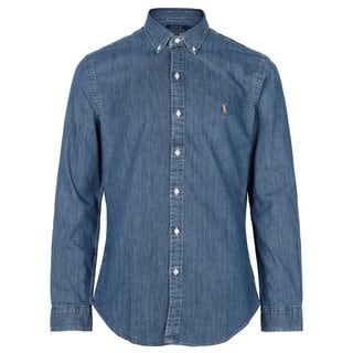 폴로 랄프 로렌 폴로랄프로렌 26SS 데님 로고 자수 슬림핏 셔츠 710548539001 DENIM