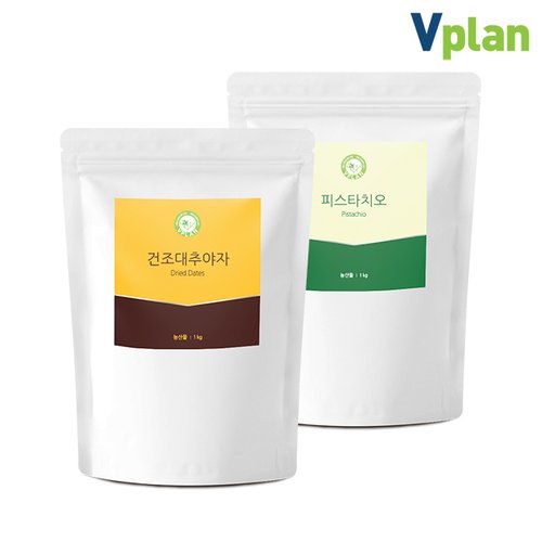 건 말린 대추야자 1kg+무염 생 피스타치오 1kg