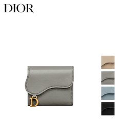 디올 DIOR Saddle 로터스 고트 스킨 지갑 월렛