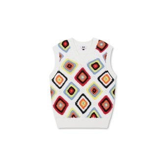 왁 골프 (WWWAA24622WHX)Women Rainbow Square V-neck Knit Vest