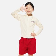 키즈 에센셜 아트웍 집업 래쉬가드 아이보리 (B6SKWZR301IVR)