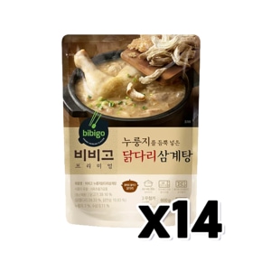 비비고 누룽지닭다리삼계탕 즉석간편식 600g x 14개 1박스