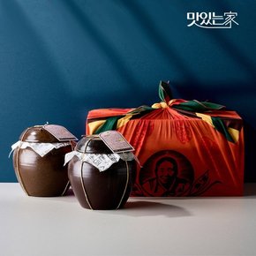 순창문옥례식품 명절선물세트 웰빙 4호고추장 1kg+굴비장아찌 1kg옹기 오동나무 고급포장