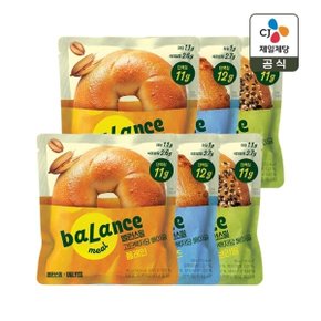 밸런스밀 고단백저당 플레인 베이글 80g x2개+치즈 80g x2개+에브리띵 80g x2개