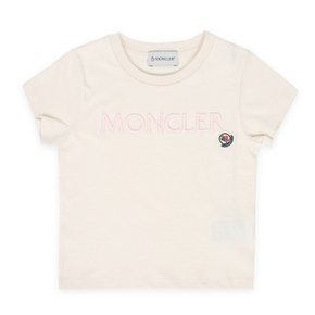 몽클레어 24 S/S 키즈 레터링 로고 패치 반팔(크림) 8C00005 83907 050 8,10A