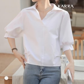 KARRA (77까지)슬릿커프스블라우스_A4M0516