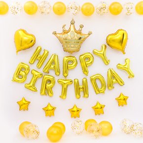 크라운생일세트-골드