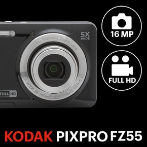 Kodak PIXPRO 프렌들리 줌 FZ55-BK 16MP 디지털 카메라 (블랙)