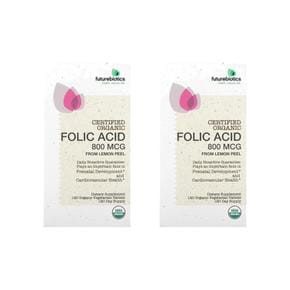 [해외직구] 퓨처바이오틱스 엽산 폴릭엑시드 레몬껍질추출 800mcg 120베지정 2팩 FutureBiotics Folic Acid From Lemon Peel 800 mcg 120 Vegeta