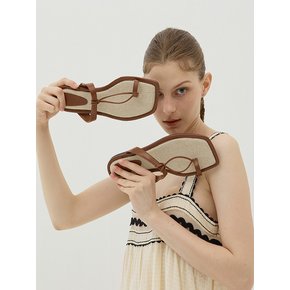 m2014 rattan T-strap fliflop 라탄 플리플랍 - brown