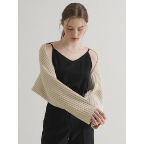 Ribbed bolero Knit Cardigan (Oatmeal)