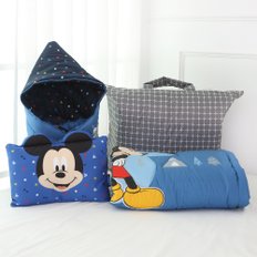 Disney 디즈니 정품 유아 간절기 겉싸개+패드+짱구베개 SET (미키 블루)