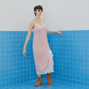 레이어드 슬립 드레스 - 핑크