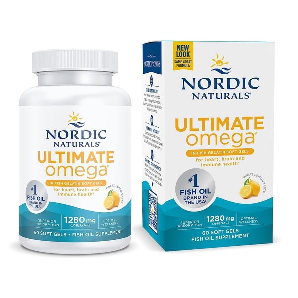 노르딕 내추럴스 얼티메이트 오메가3 피쉬 젤라틴 1280mg 레몬 맛 60소프트젤