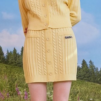 로라로라 (SK-20144) SET-UP BUTTON KNIT SKIRT YELLOW