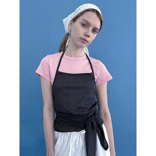 [25 SUMMER][SALT Label] PENNY LAYERED HALTER TOP_CHARCOAL