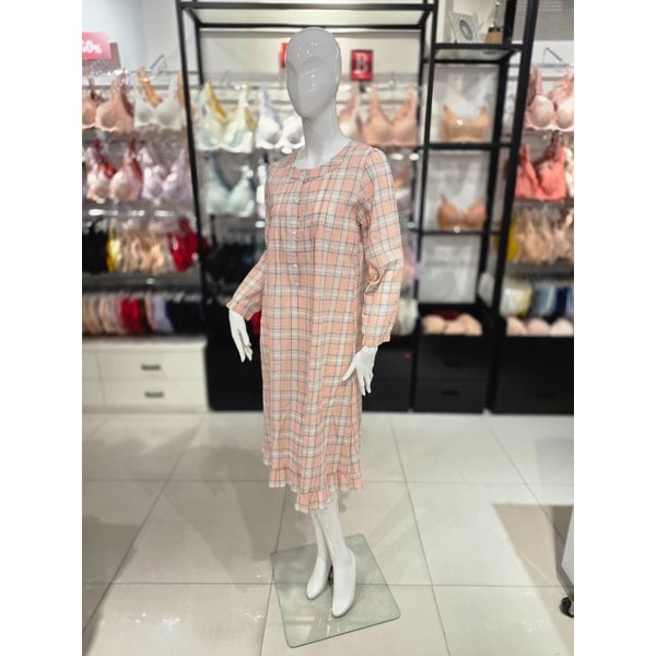 [시흥점] S 와코루 ) 선염면 요루체크 여자 홈웨어 원피스 [WGN2472W-SM]