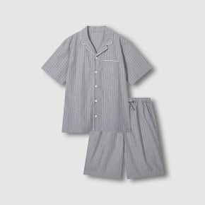 남 코튼 스트라이프 5부 파자마 세트 J216201104082