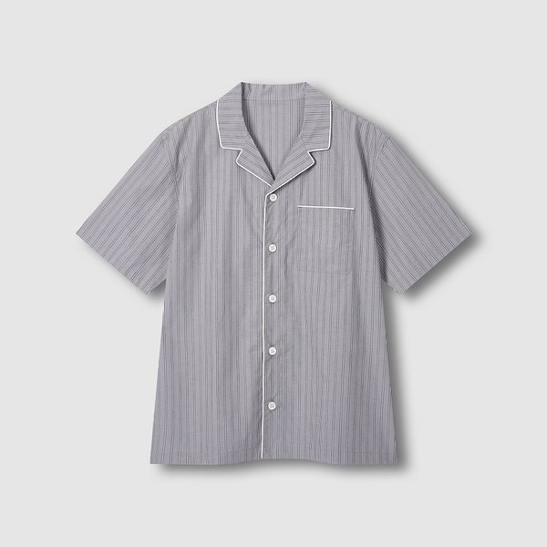 남 코튼 스트라이프 5부 파자마 세트 J216201104082