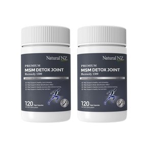 뉴질랜드 Natural NZ 네추럴엔젯 프리미엄 MSM 1300mg 디톡스 조인트 레미디 120캡슐 2팩